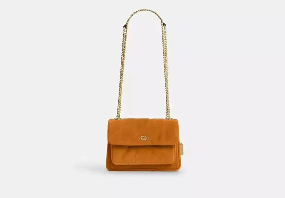 NWT B11-004 Coach Elodie Crossbody Bag 18 With Quilting CEU18 suede/Marigold